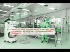 청정실 차시 모듈형 청정실 바람 속도 ≥0.45m/s 조절 및 사용자 정의 가능한 조명 ≥300 럭스