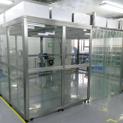 H14 HEPA 부드러운 벽 청정실 부스 휴대용 laminar 흐름 FFU 천장 PVC 커튼으로 쉽게 조립